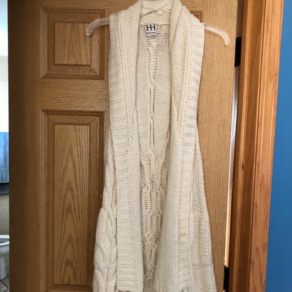 Haute Hippe Ivory Fringed Vest